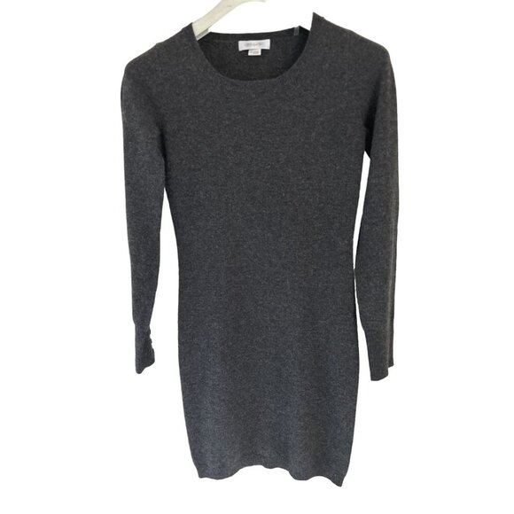 Christopher Fisher 100% Cashmere Dress Crewneck Gray Fitted Long Sleeve Size XS - Picture 1 of 5